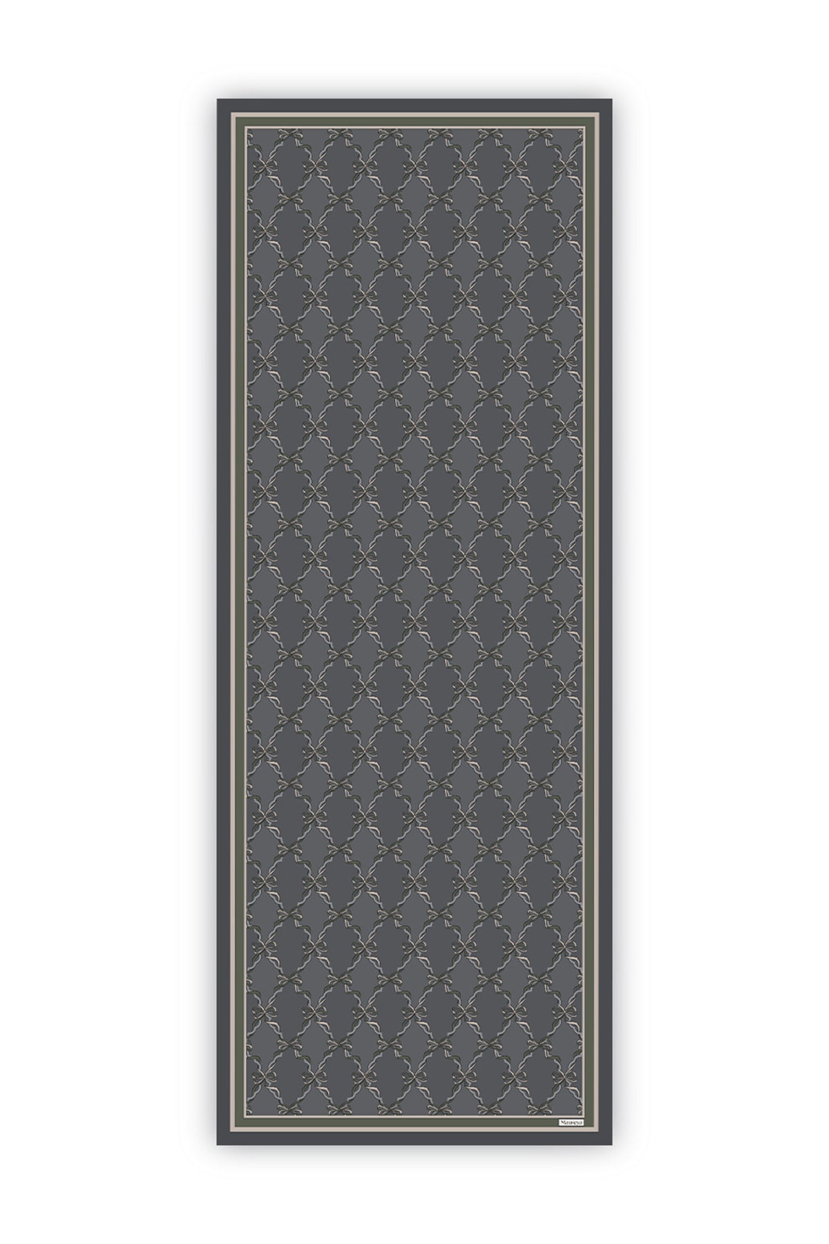 Gri Kurdele Krep İpek Şal 73×193