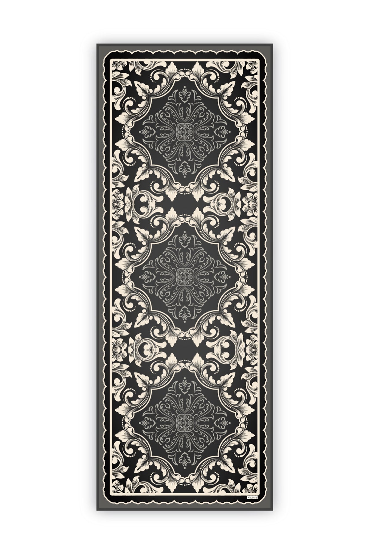 Siyah Barok Web Shell Krep İpek Şal 73×193