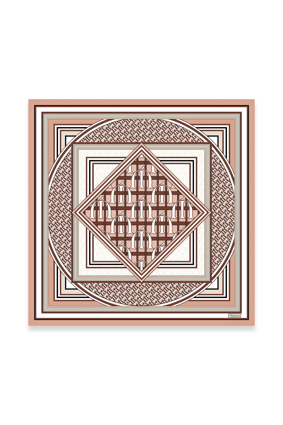 Koleksiyon­er Karamel Monogram Twill İpek Eşarp 90×90