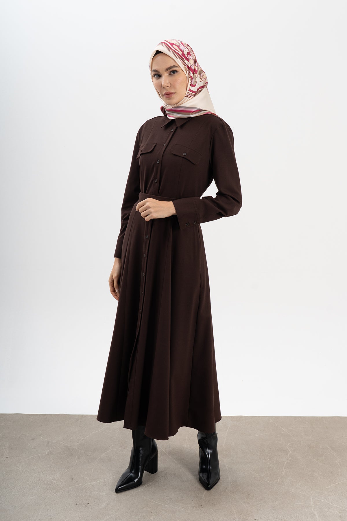 Nar Harmanı Twill İpek Eşarp 90×90