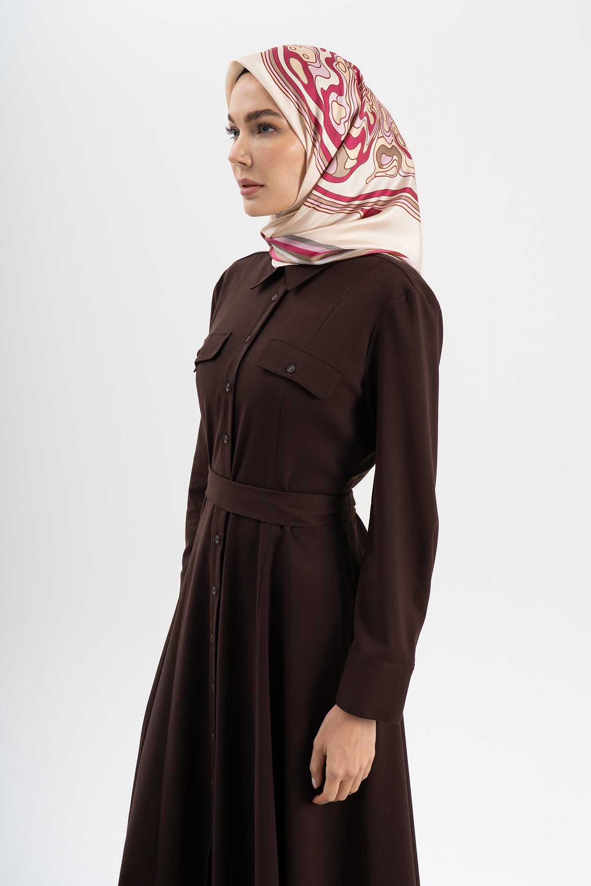 Nar Harmanı Twill İpek Eşarp 90×90